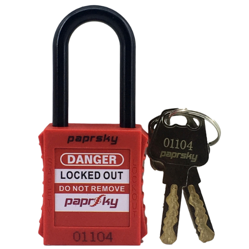 Safety Lockout Dielectric Padlock Red PS LOTO PPNR-38 (Dielectric Short Shackle)